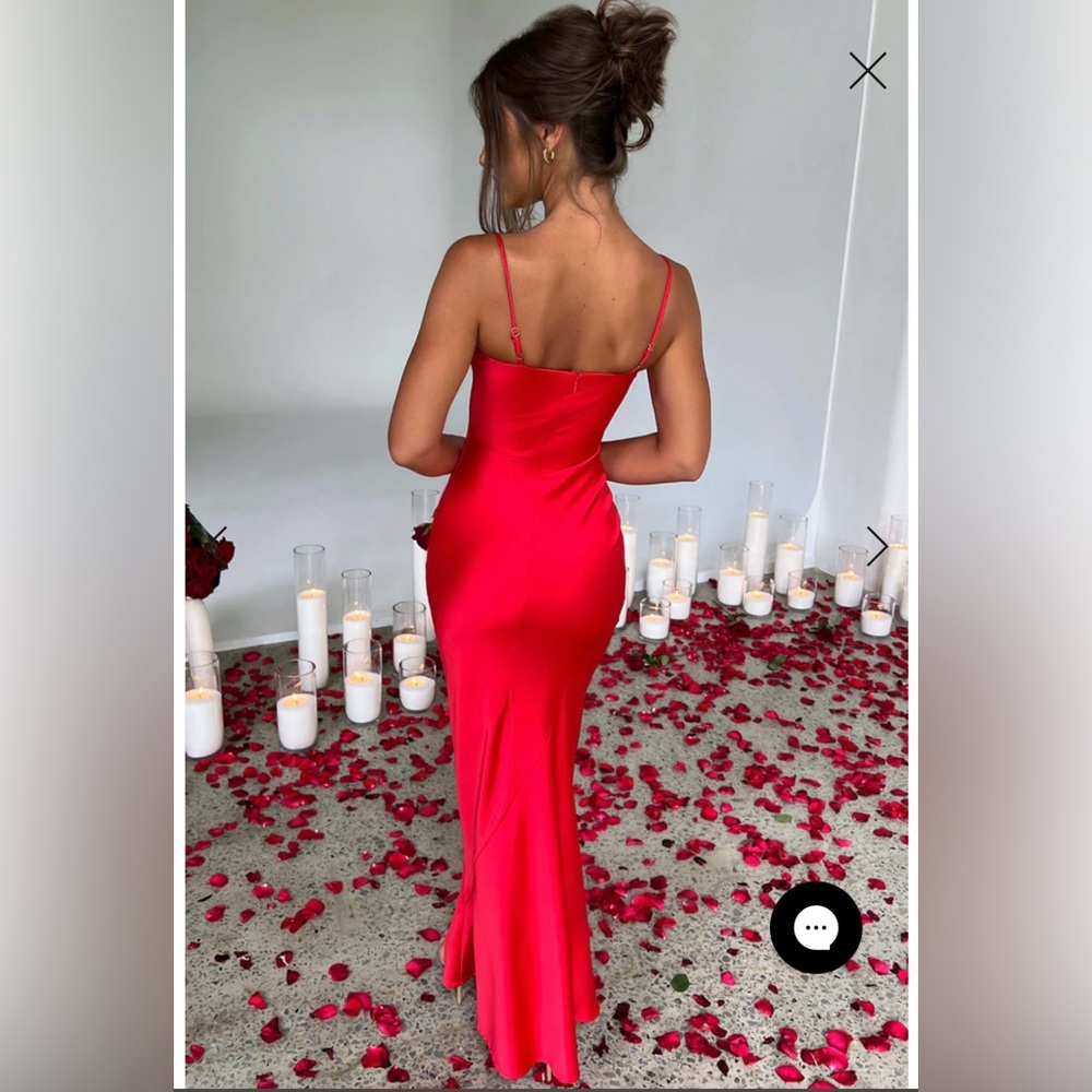 ATHENA RED STRAPY EVENING GOWN - RED - EUC S - BABYBOO - Picture 2 of 14